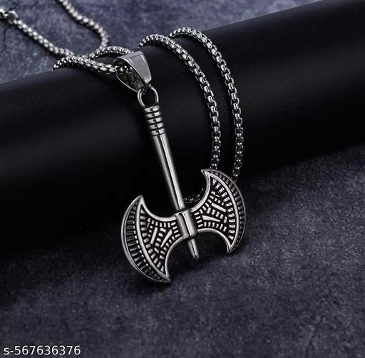 Name: Axe Necklace Pendant Chain | Western Necklace Chain | Korean Fashion Chains | Men's Fashion Chain | Boys Fashion Necklace Pendant Chain |
Base Metal: Alloy
Plating: Oxidised Silver
Stone Type: No Stone
Sizing: Non-Adjustable
Type: Necklace
Net Quant