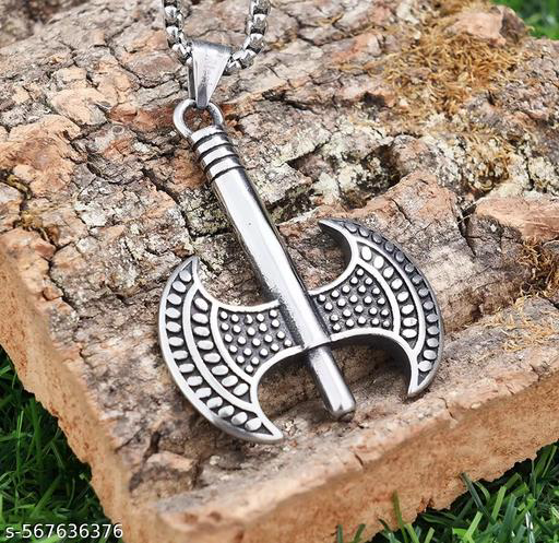 Name: Axe Necklace Pendant Chain | Western Necklace Chain | Korean Fashion Chains | Men's Fashion Chain | Boys Fashion Necklace Pendant Chain |
Base Metal: Alloy
Plating: Oxidised Silver
Stone Type: No Stone
Sizing: Non-Adjustable
Type: Necklace
Net Quant