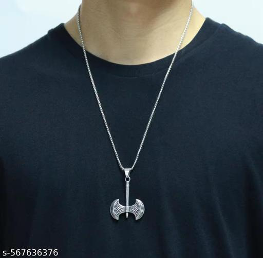 Name: Axe Necklace Pendant Chain | Western Necklace Chain | Korean Fashion Chains | Men's Fashion Chain | Boys Fashion Necklace Pendant Chain |
Base Metal: Alloy
Plating: Oxidised Silver
Stone Type: No Stone
Sizing: Non-Adjustable
Type: Necklace
Net Quant