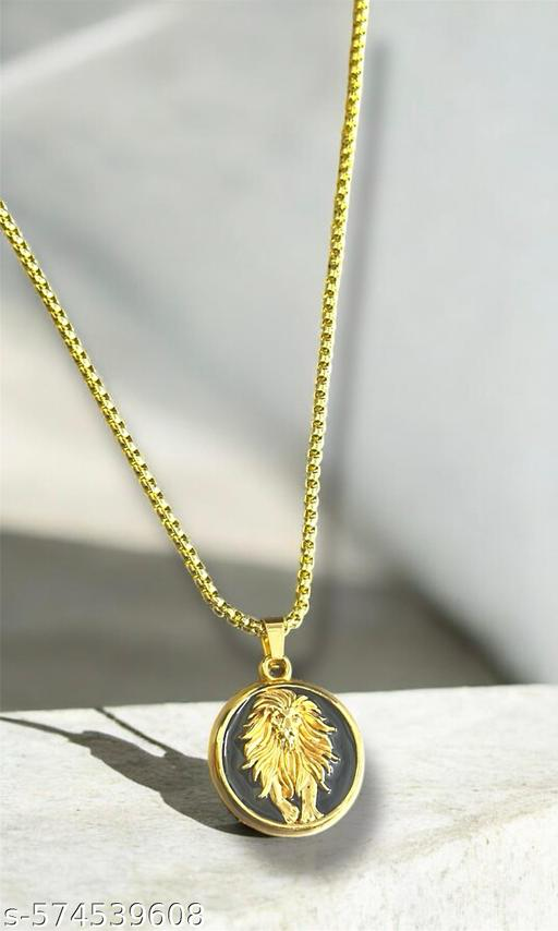 Name: Walking Lion Style Golden Necklace Pendant Chain | Western Necklace Chain | Men's Fashion Necklace Chain | Gift for Him |
Base Metal: Alloy
Plating: Gold Plated
Stone Type: No Stone
Sizing: Non-Adjustable
Type: Chain
Net Quantity (N): 1
Sizes:Free S