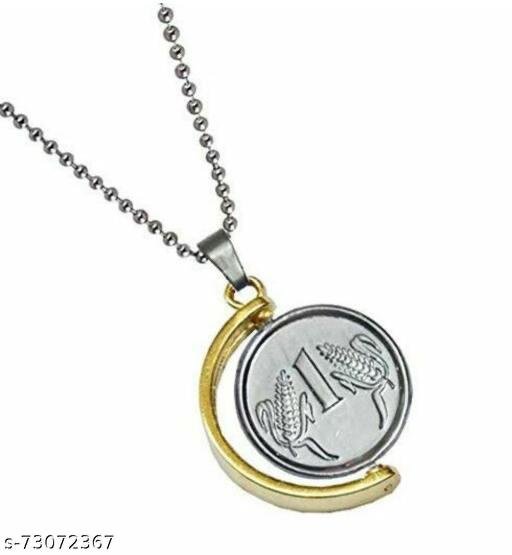 Name: Antique Design 1 Rs Shaped Pendant Engraved Friendship Couple Gift One Pieces Pendent Necklecs For Unisex Steel Pendant
Base Metal: Brass
Plating: No Plating
Stone Type: No Stone
Type: Pendant with Chain
Multipack: 1
Sizes: